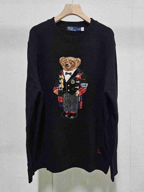 Polo Ralph Lauren Other - Polo Ralph Lauren Black Tuxedo Polo Bear Crewneck Knit Sweater